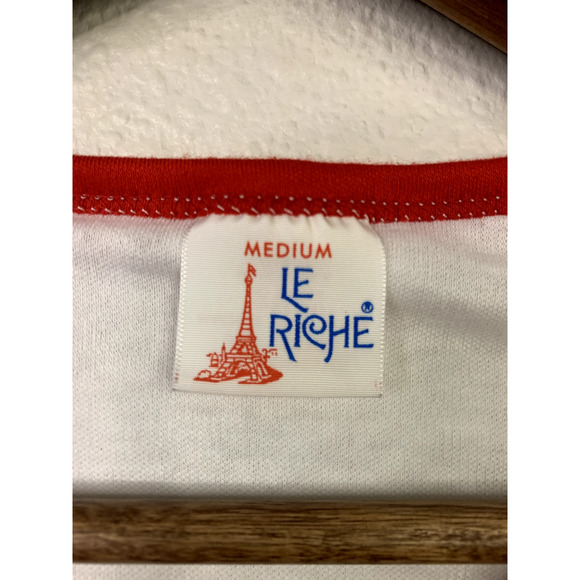 90s Vintage Le Riche M Medium Red White Montana MT Birdhouse Short Sleeve Shirt - Picture 6 of 10